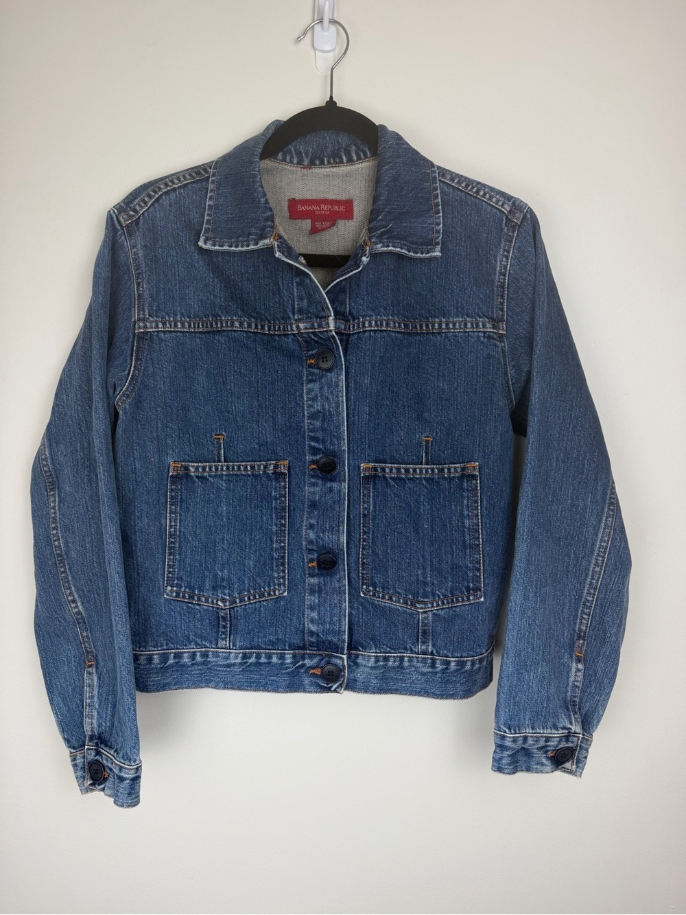 Vintage 90s Y2K Banana Republic Denim Jean Jacket size Small